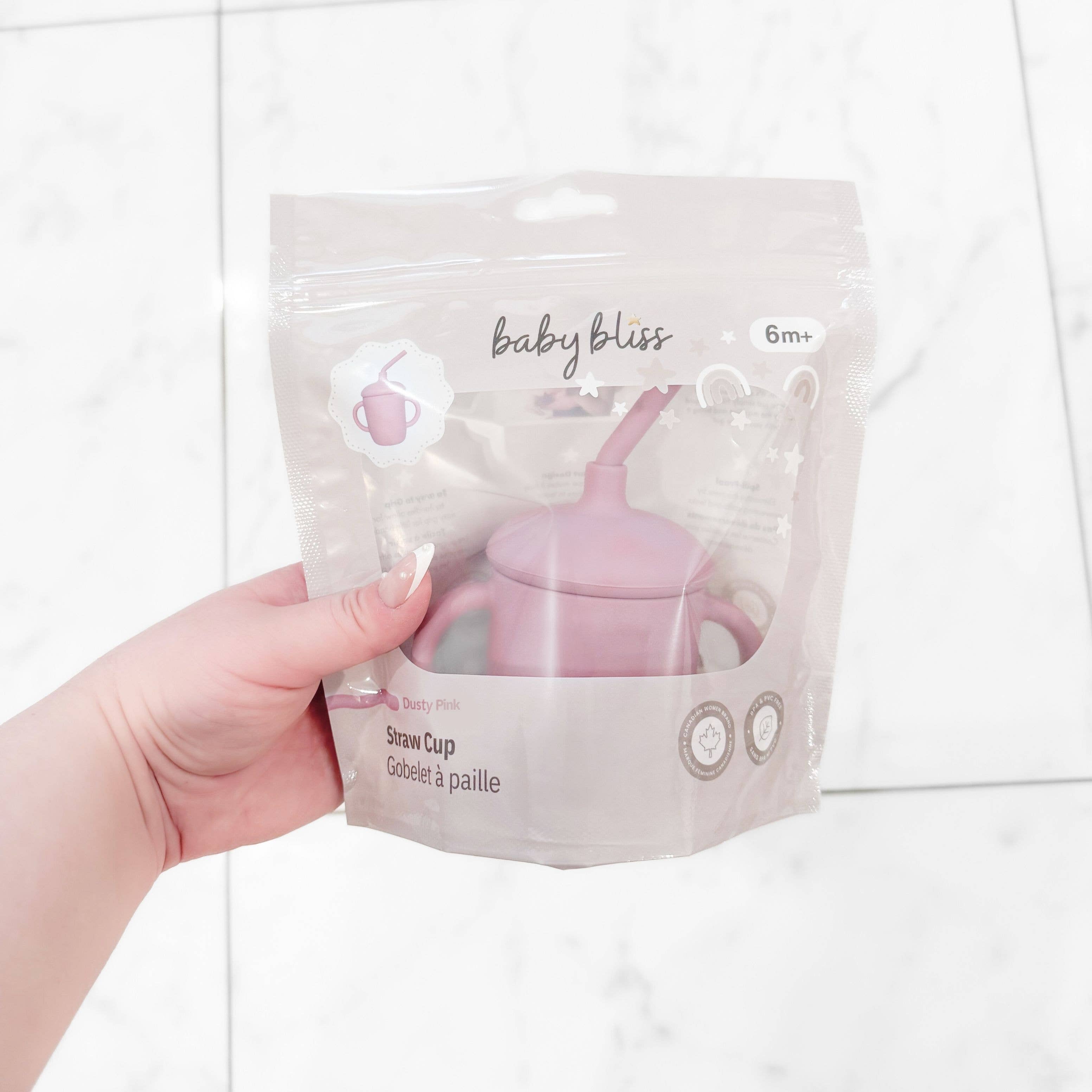 Sippy Cup with Straw, Spill-Proof & Anti-Stain - Dusty Pink for wholesale on Faire0