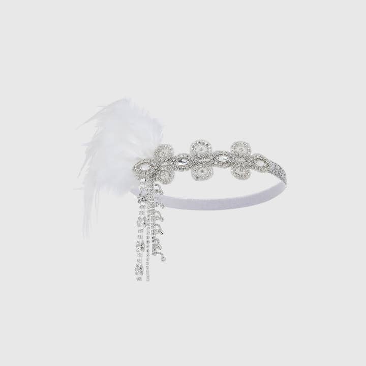 BABEYOND – wholesale Fashion headband – women's – 1920s Crystal Beaded Feather Headband