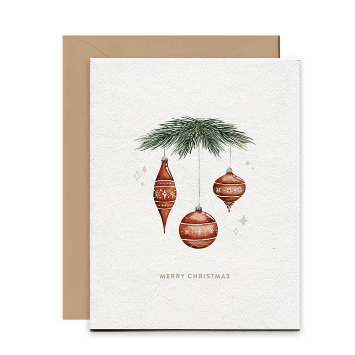 Merry Christmas Ornaments Wenskaart voor wholesale door Pip & Cricket