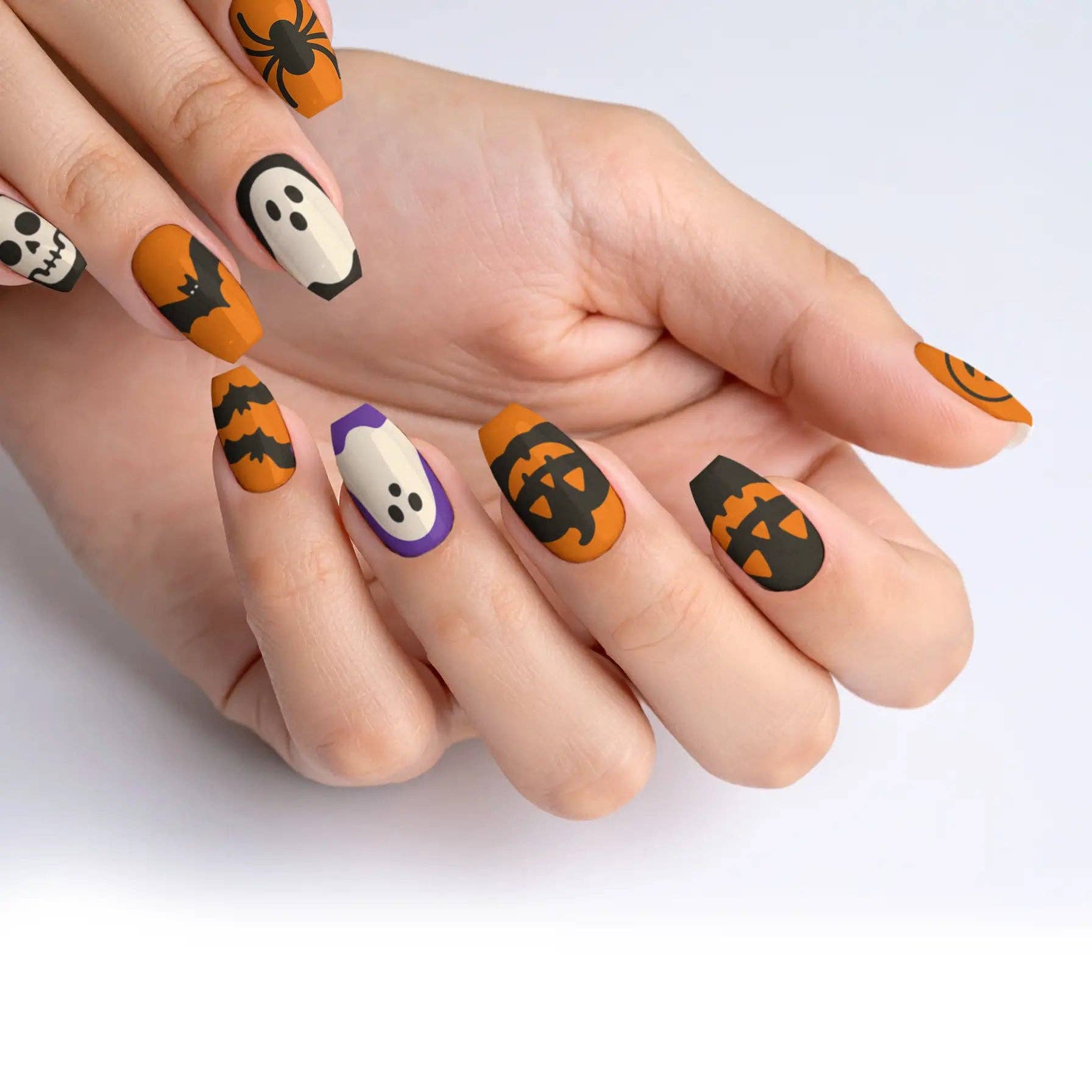 FYNE BODY - Wholesale Press-on/fake nails - Pumpkin Patch Glam Halloween Press-On Nails55