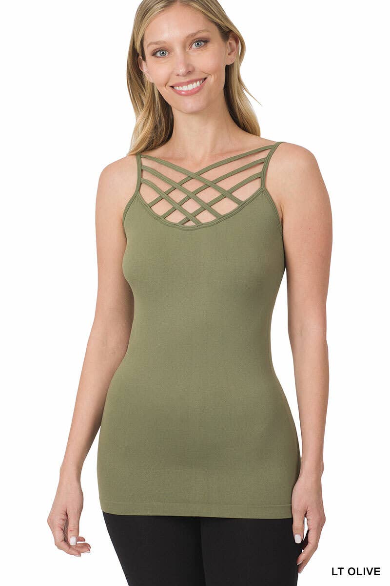 42POPS - Wholesale Camisole - Women's - `.Seamless Triple Criss Cross Front Cami19