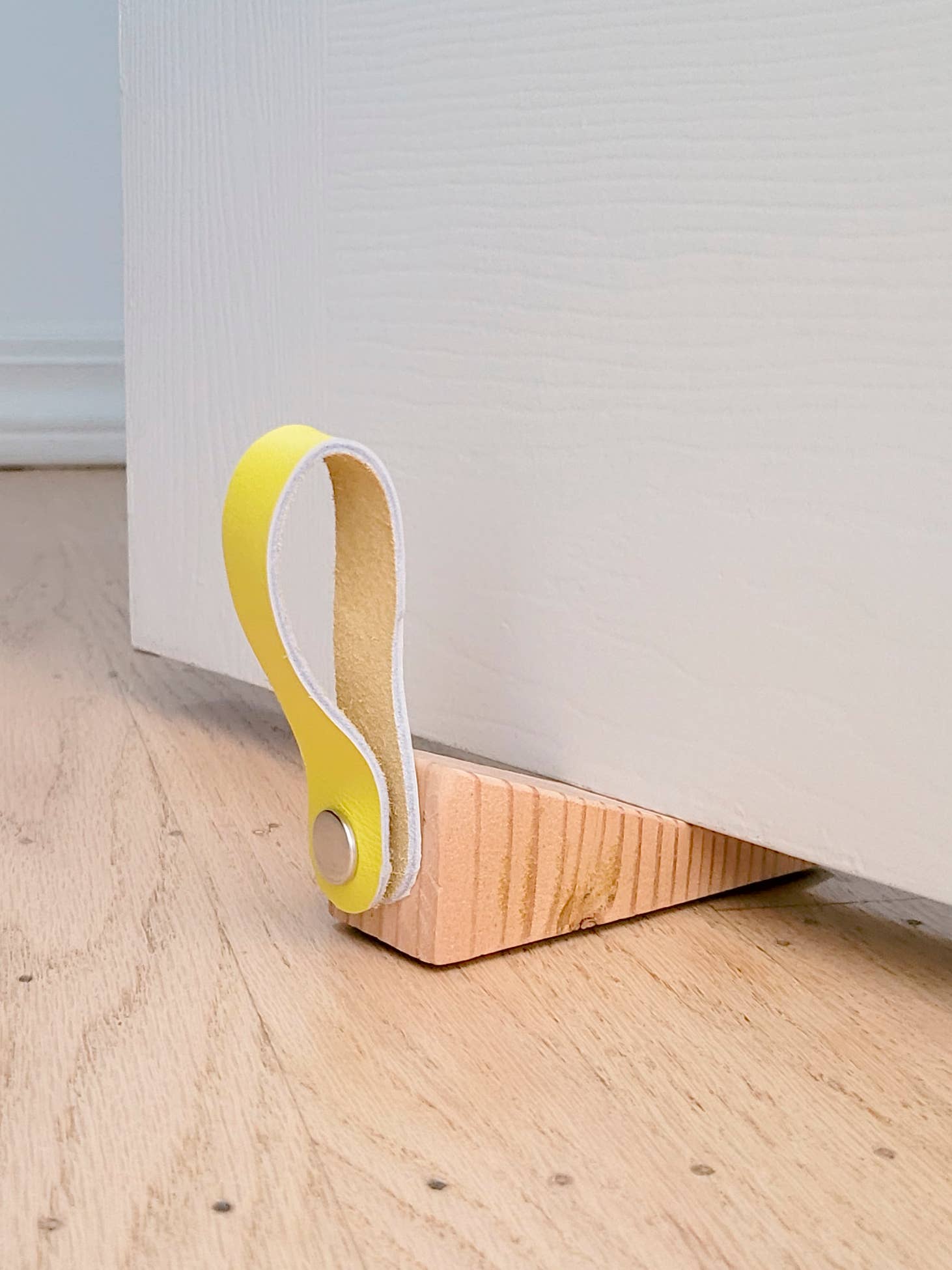 normal Behaviour - Wholesale Door Stop - Wooden Door Stop Wedge w/ leather hanging strap and antiskid1