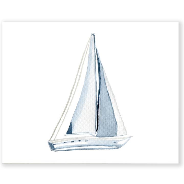 Sailboat Watercolor Art Print for wholesale by Bridget Linstead Art