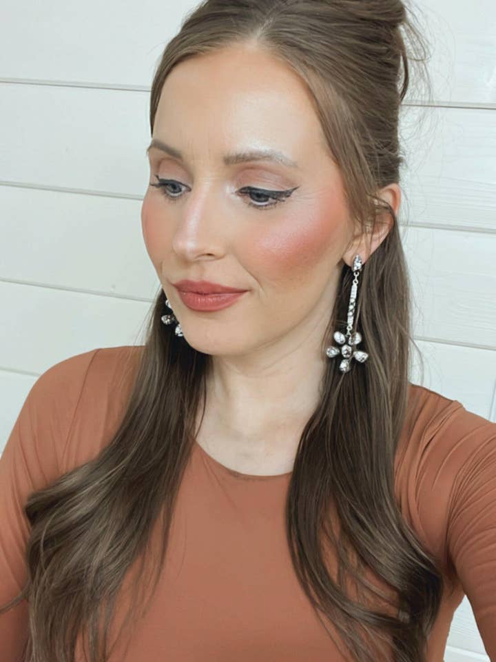 Soul Sister Flower Sterling Silver & Stone Earrings for wholesale by Krush Kandy