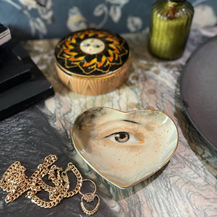 Spitfire Girl - Wholesale Jewellery dish - Stardust Eye Ceramic Heart Dish6
