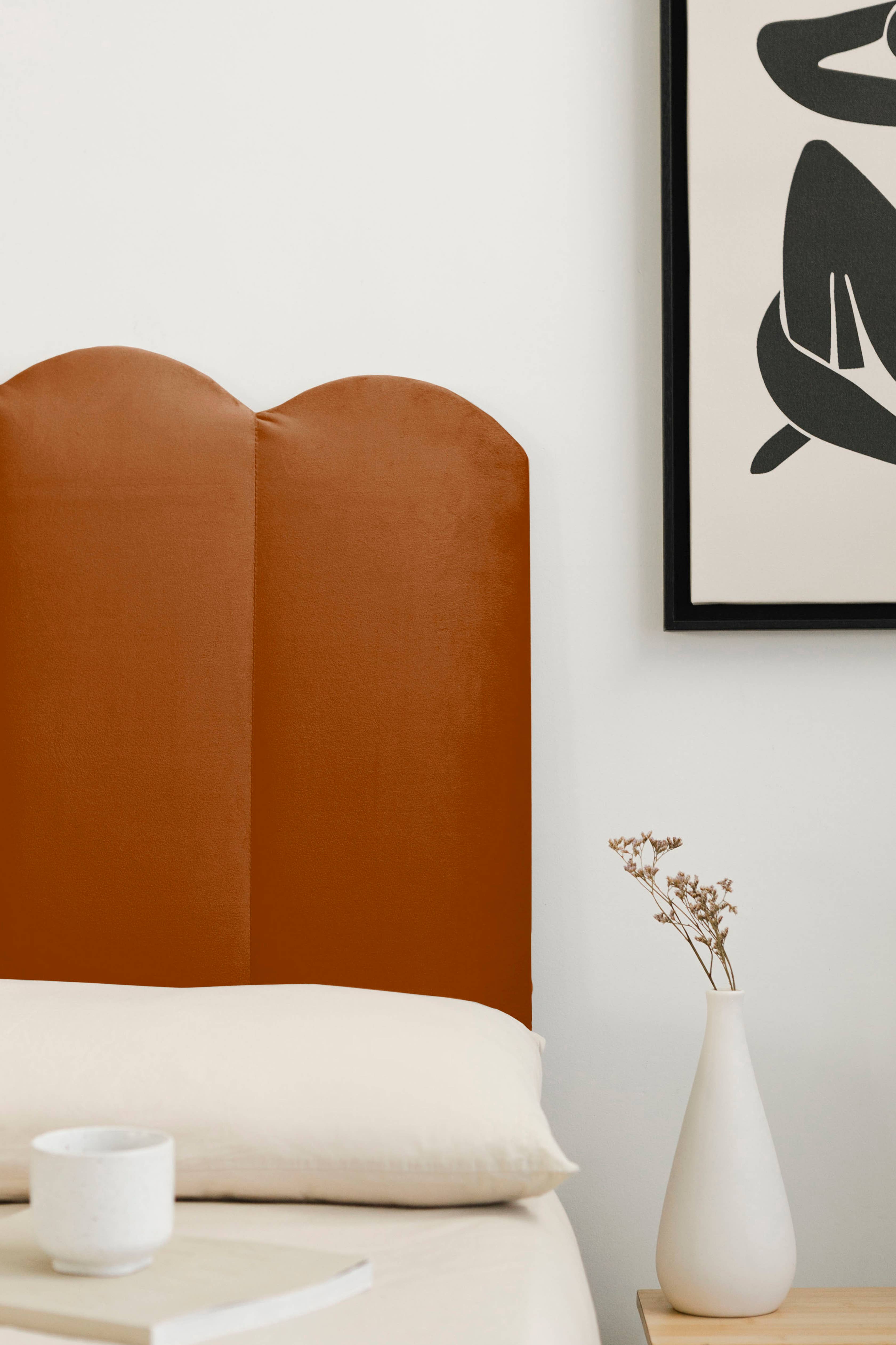 Really Nice Things - Vente Tête de lit - Tête de lit capitonnée en velours terracotta 160x74cm2