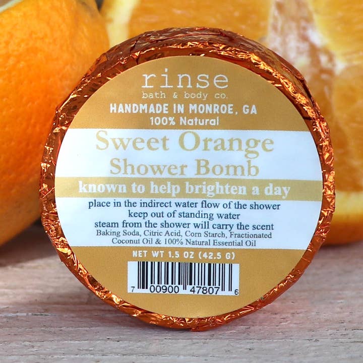 Bombe de Douche à l'Orange Douce | Aromathérapie | Stimulation de l'Humeur pour la vente par Rinse Bath Body Inc