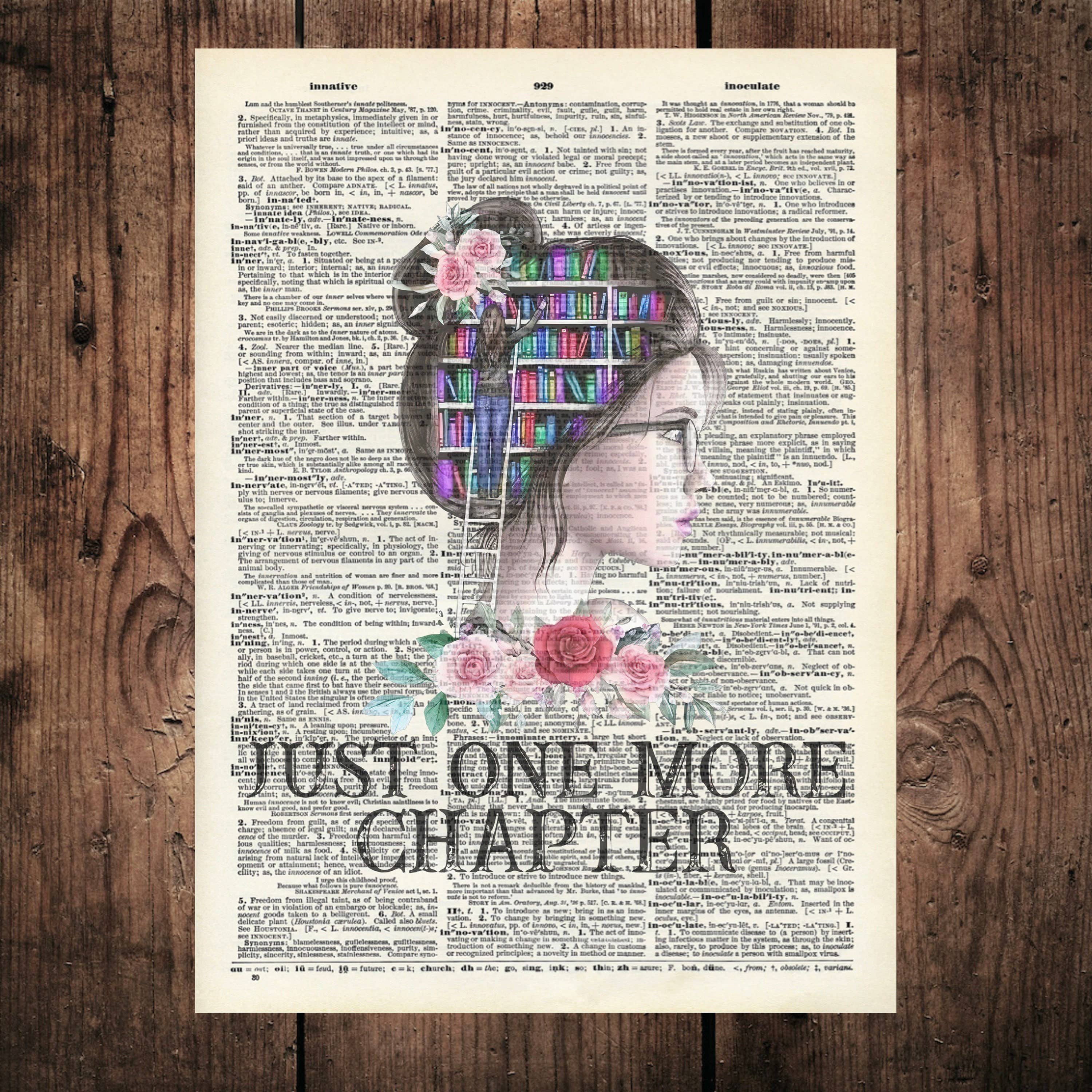 Crazilyhumbledesigns - Wholesale Kunstprint - Vintage woordenboekafdrukken, geen frame, nog een hoofdstuk, B2