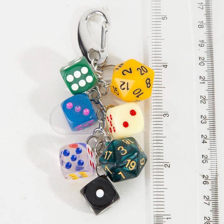 MUR Mixed Seven Dice Chain Bag Charm for wholesale on Faire2