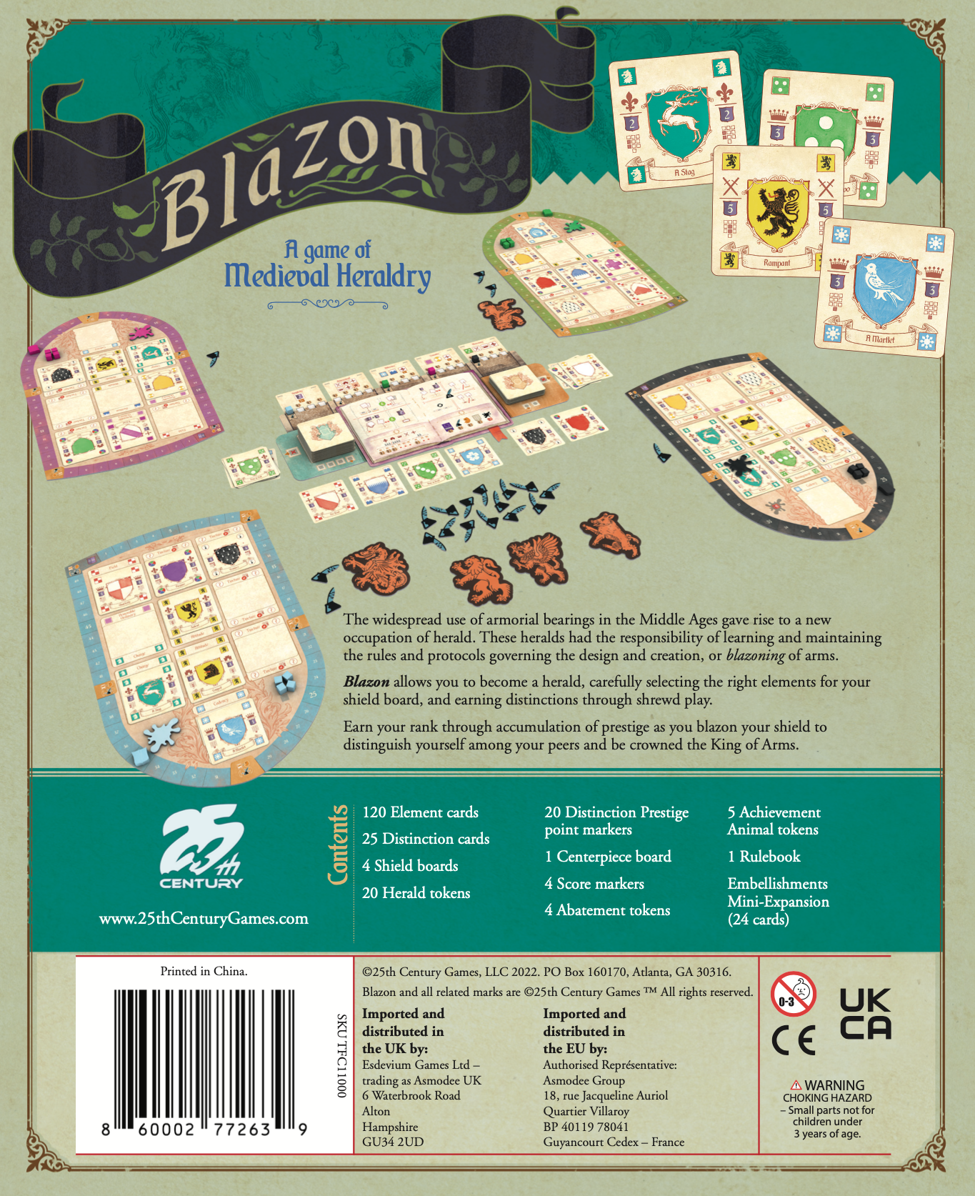 25th Century Games - Wholesale Board Game - Blazon - Heraldic Shield Design Board Game2