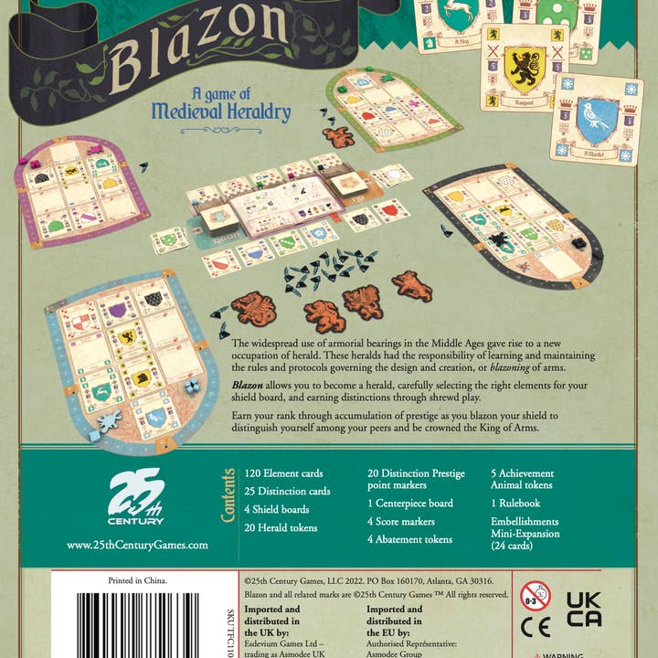 25th Century Games - Wholesale Board Game - Blazon - Heraldic Shield Design Board Game2