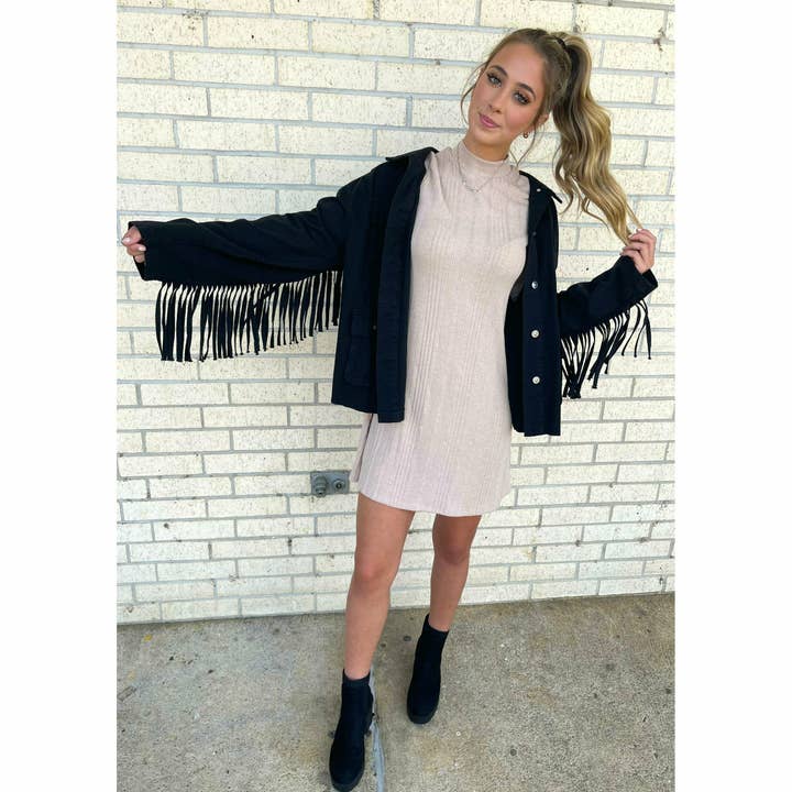Baylee Black Fringe Jacket for wholesale by Gabriel Clothing Co