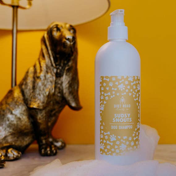 Sudsy Snouts Gentle Dog Shampoo for wholesale by Dirt Road Candle Co