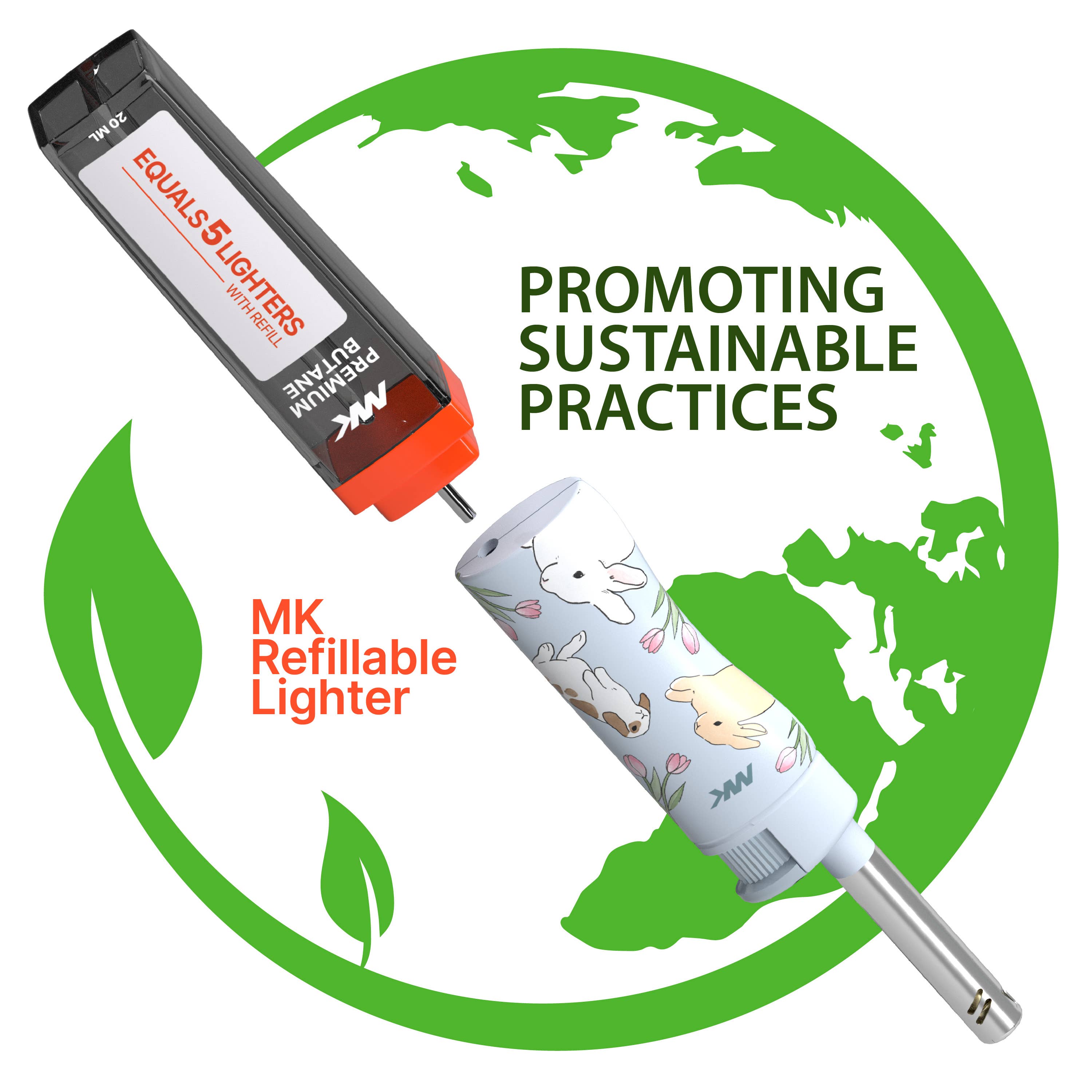 MK Lighter Company - Vendita all'ingrosso Accendini - MK Lighter Company Set di 50 Accendini con Fiamma Antivento, Serie Charm4