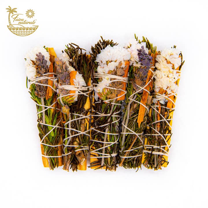 Faiza Naturals - Wholesale Smudge Stick - Palo Santo Floral Herb Smudge - Exclusive Production