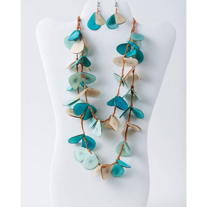 TaguArtsy – wholesale Smycken – Nola kronblad lång Tagua halsbandsuppsättning34