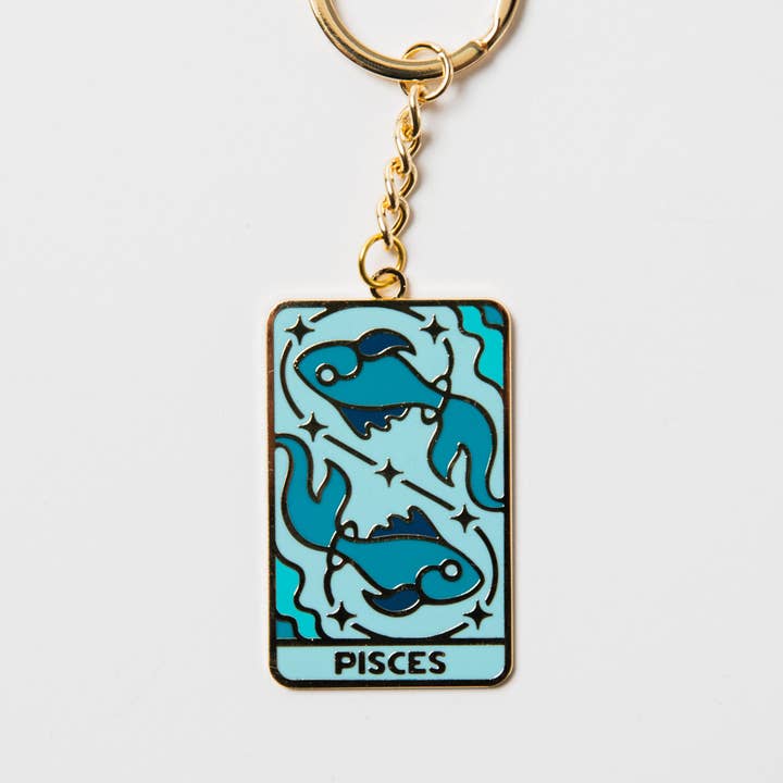 Zodiac Sign Gold Metal Keychains for wholesale by Upper Park Clothing