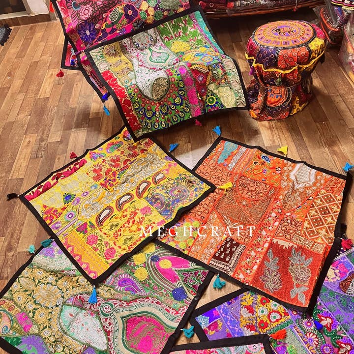 Meghcraft - Wholesale Tapestry/textile - Bohemian Home Decor Patchwork Tapestry Wall Piece Assorted1