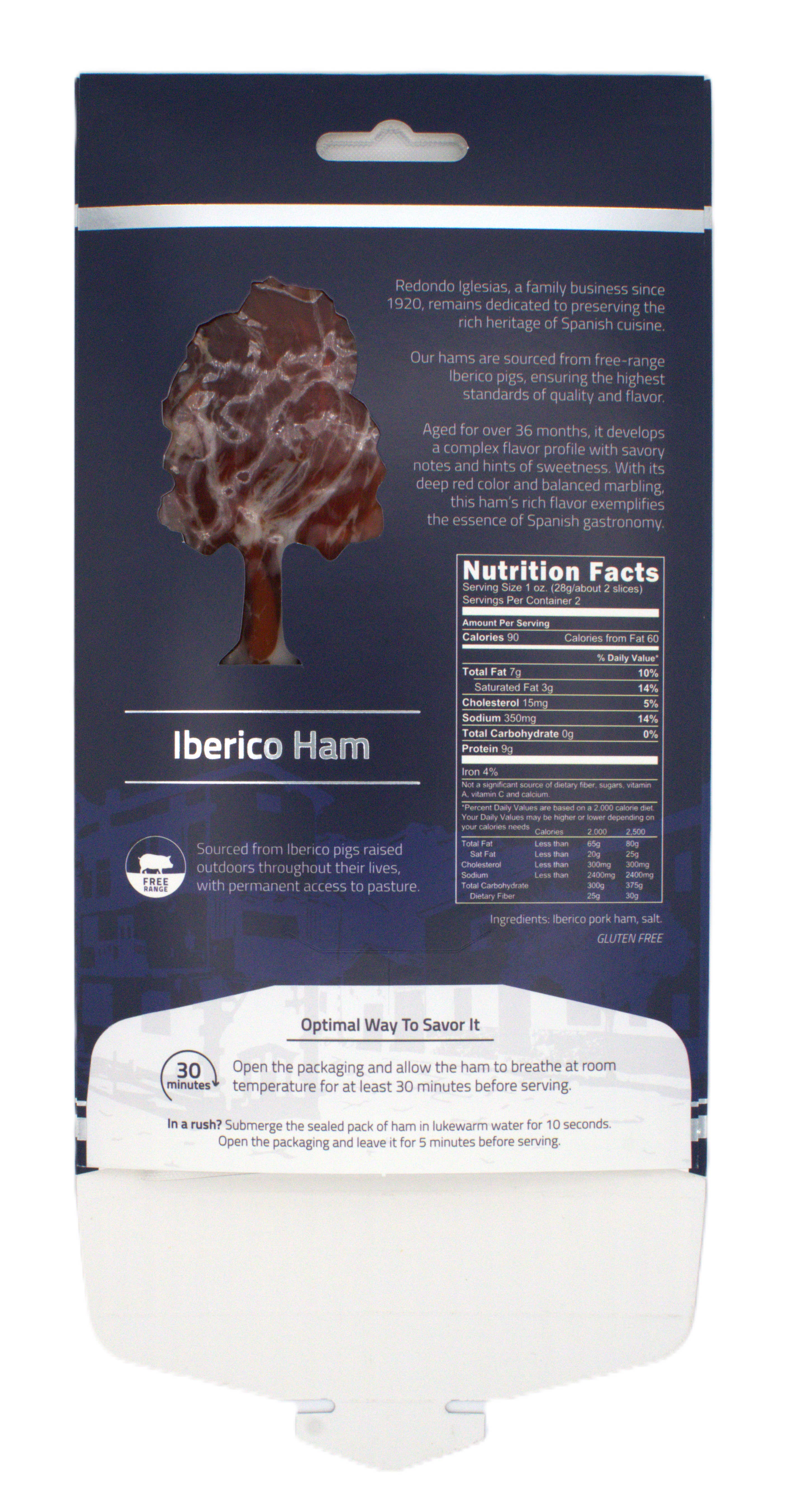 Redondo Iglesias - Wholesale Ham - SLICED IBERICO HAM - 30 MONTHS AGED - 2 OZ1