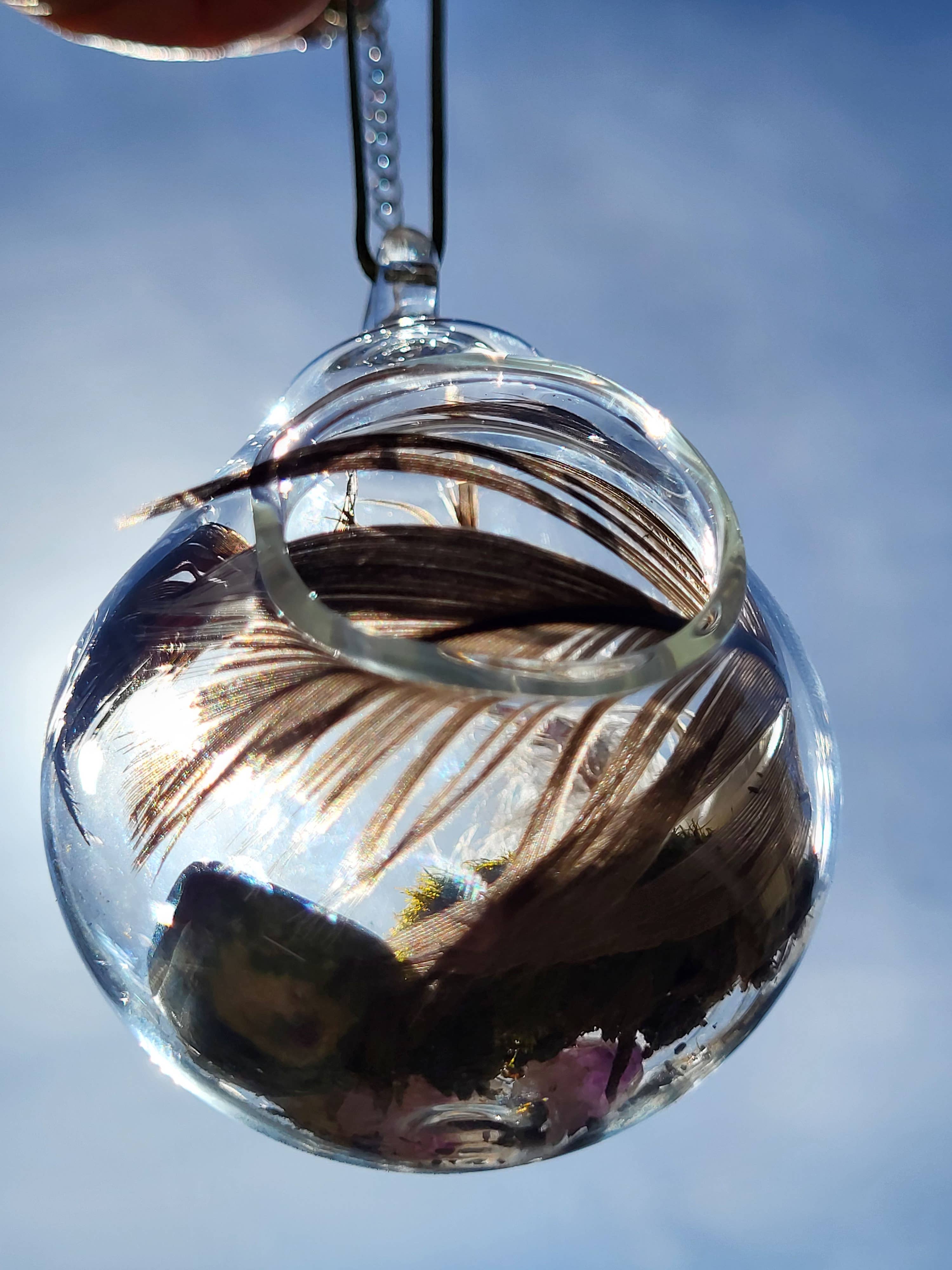 AB Glass Designs – wholesale Ornament – Blown Glass Witch's Ball Ornament- Crystal Holder3