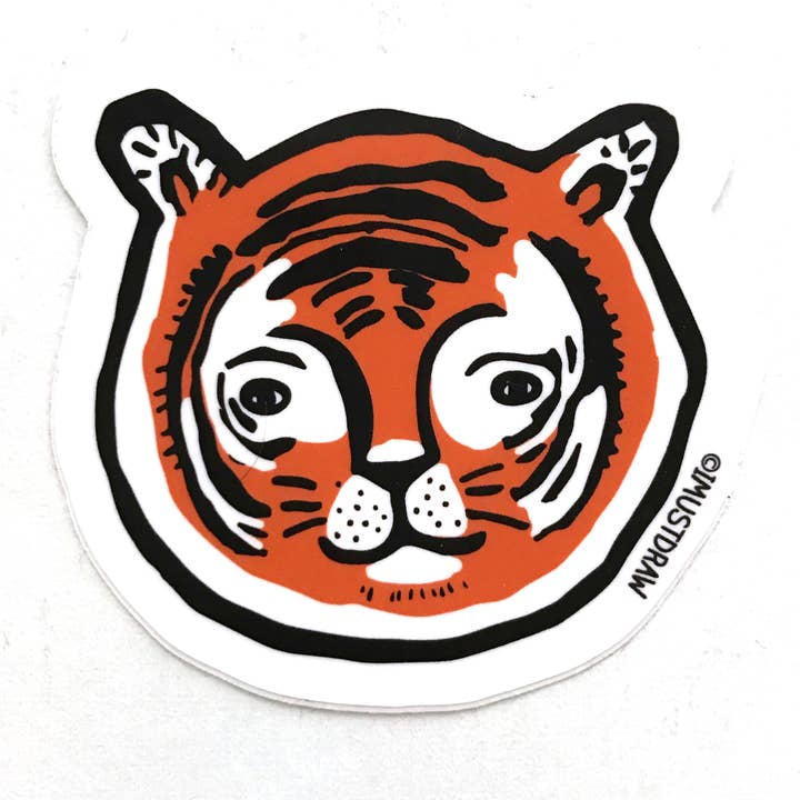 Sticker met tijger kop voor wholesale door I Must Draw