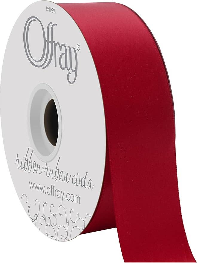 Double-Face Satin Scarlet 1-1/2" x 50 Yards for wholesale by Berwick Offray Ribbon