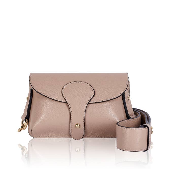 MONTTE DI JINNE - Vente Sac à bandoulière – femme - Petit sac bandoulière en cuir italien avec large sangle épaisse10