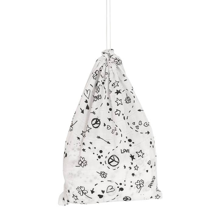 mousseline coton biologique 60x60cm • Love & Peace • Lot de 2 pour la vente par hutch&putch