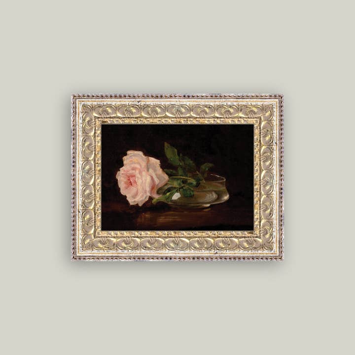 Petal Lane Home - Wholesale Art Print - Still Life with Rose Framed Antique Art
