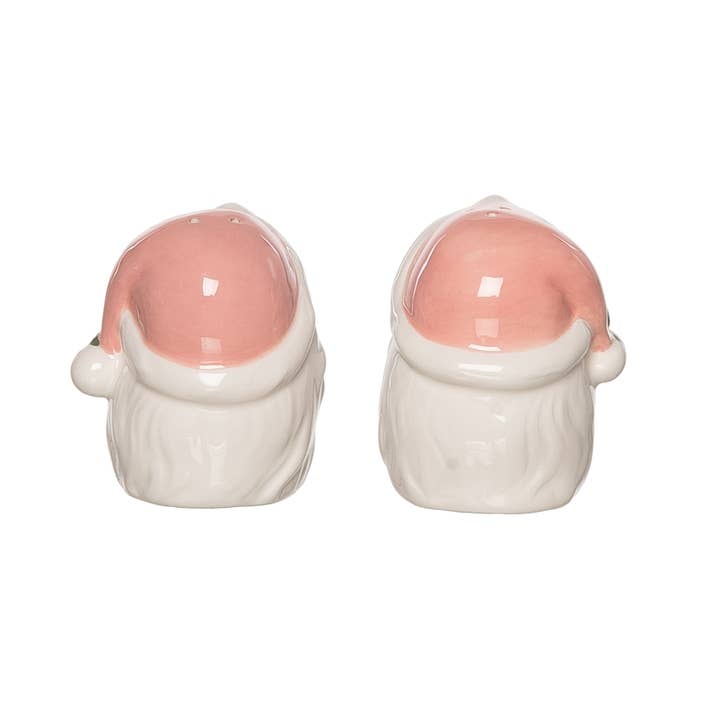 Transpac - Wholesale Salt & Pepper Shaker Set - SALE Dol Pink Vintage Santa S/P S/2