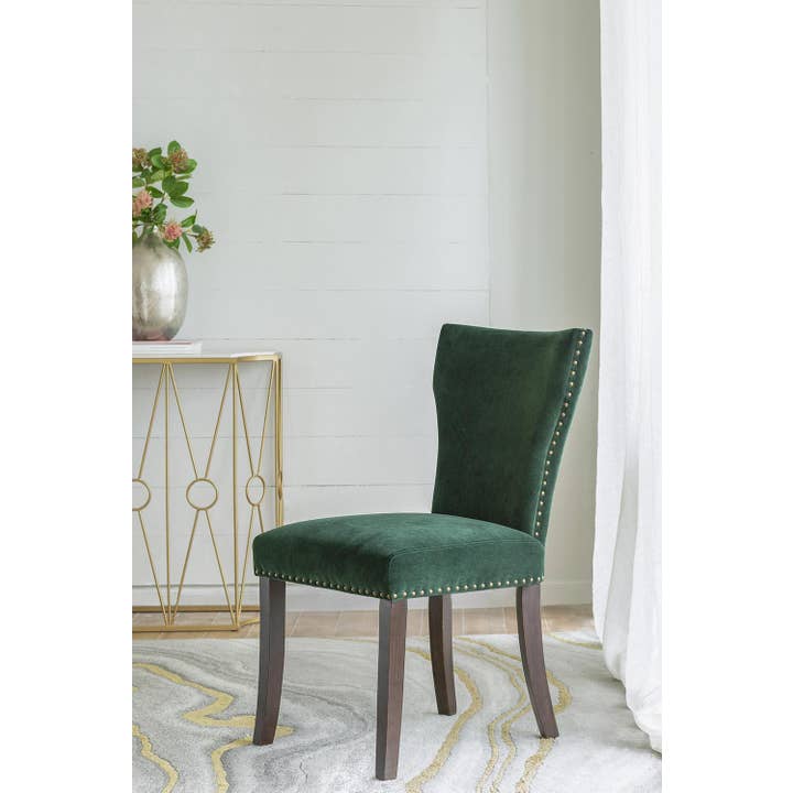 A&B Home Group Inc. - Wholesale Chair - S/2 25x20x37" Velvet Armless Dining Chairs w/ Nail Head Trim2