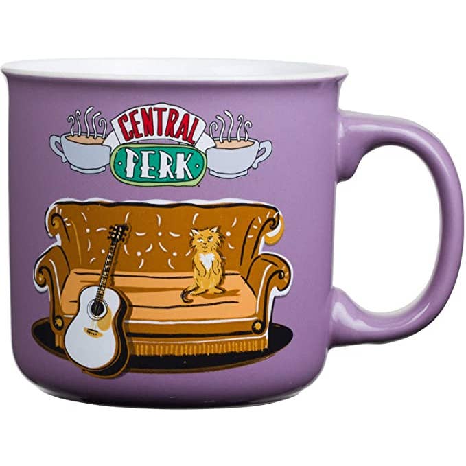 Friends Smelly Cat Central Perk 20oz Ceramic Camper Mug for wholesale by Silver Buffalo