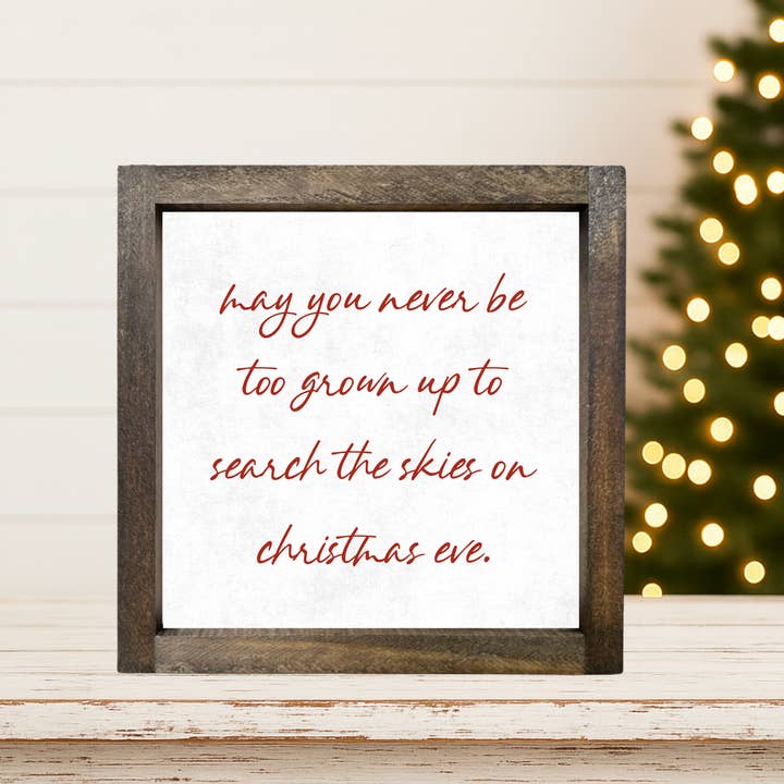 Skies on Christmas Eve Framed Sign SKU: 1888 for wholesale by Buckeye Craft Co.