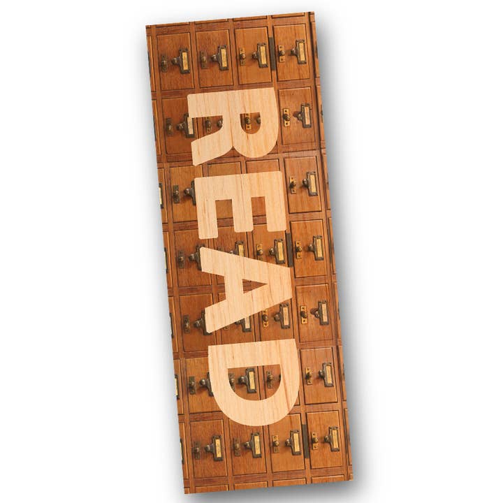 Marcador de madera READ Vintage Card Catalog para venta al por mayor de Fly Paper Products