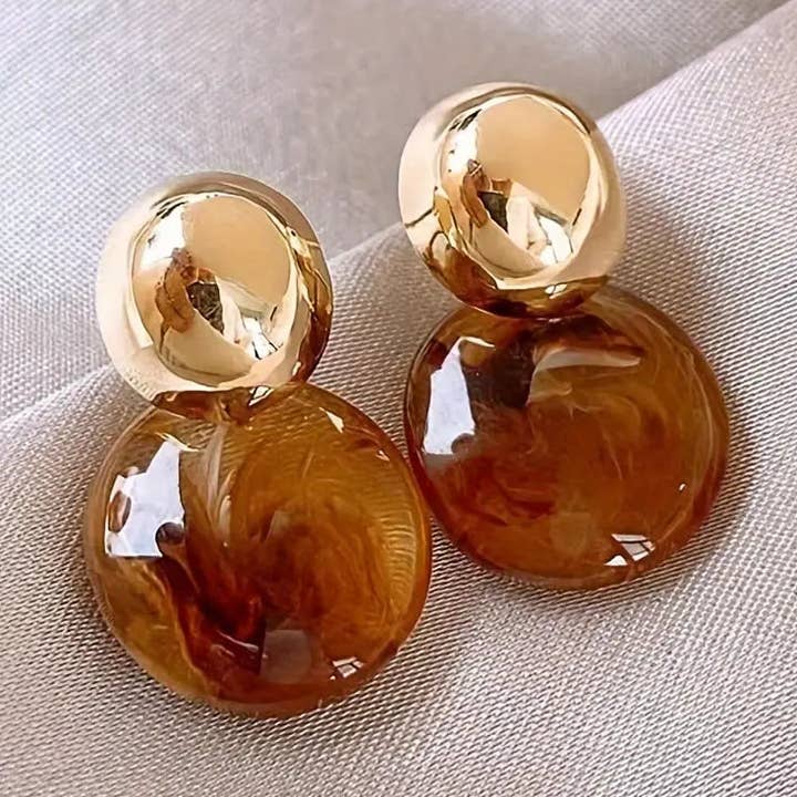 14K Golden Plated Copper Geometric Drop & Dangle Earrings for Women for wholesale by Huis Van Merken