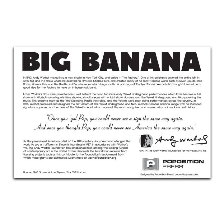 Poposition Press - Vente Sculpture - Sculpture en papier géante de banane d’Andy Warhol2