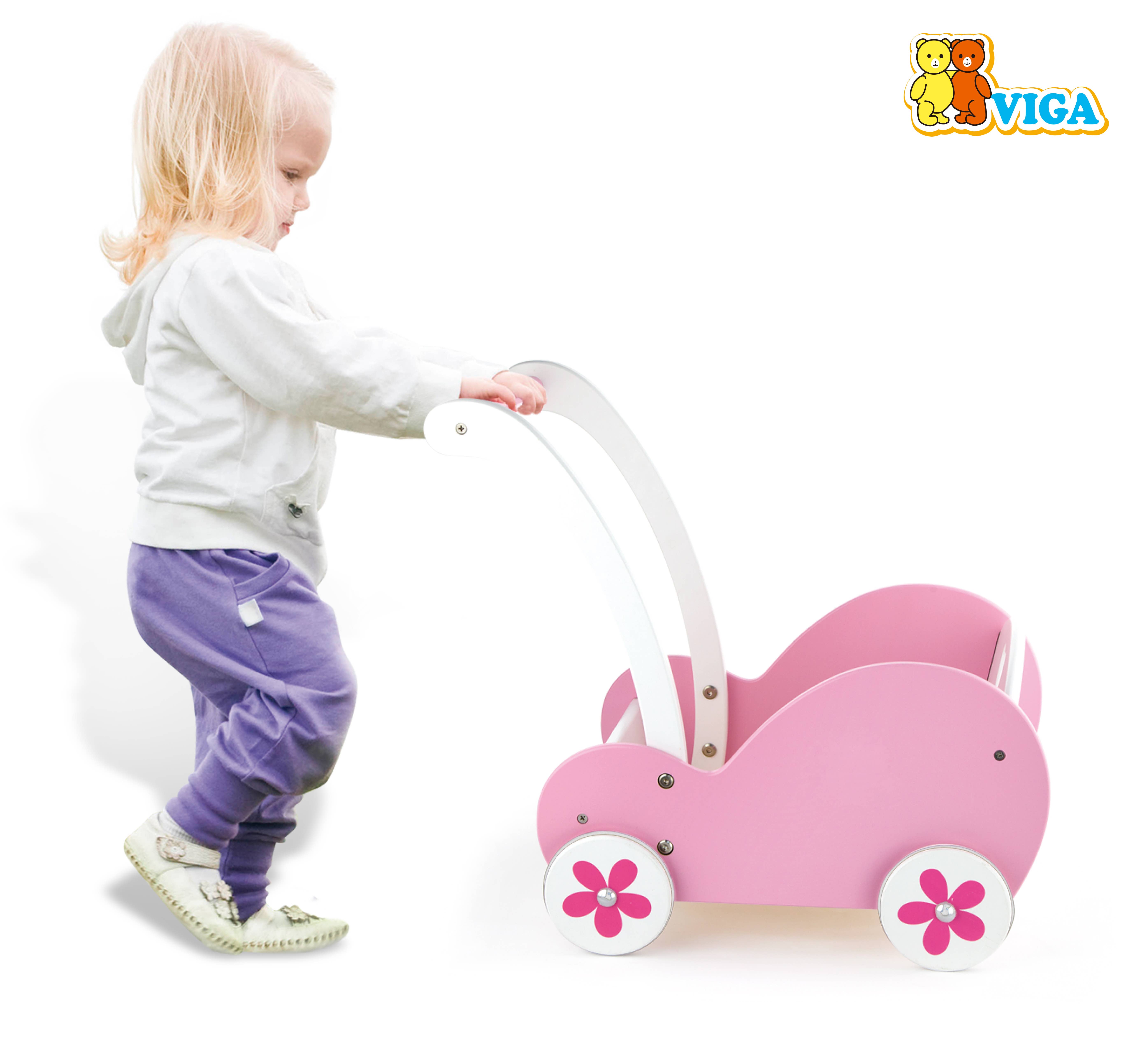 Trade Toys Limited – wholesale Träleksak - Barn – Viga Rosa Docka Buggy3