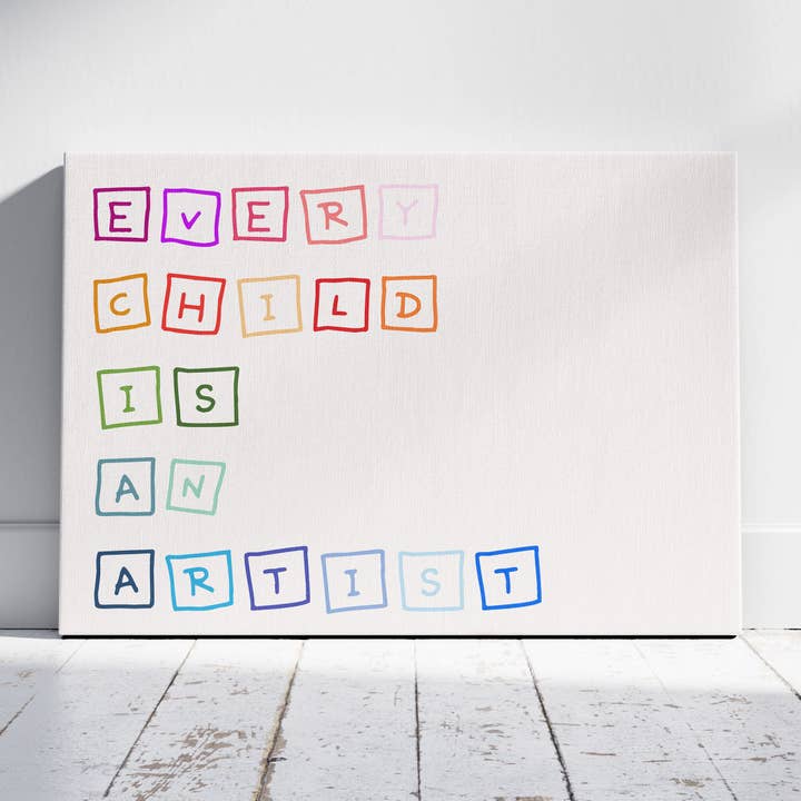 Every Child is an Artist Nursery Quote - Framed Canvas Wall Art Print for wholesale by House Prints