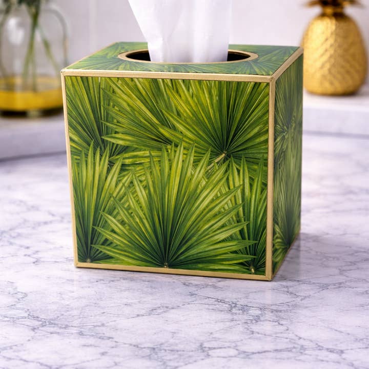 Kleenex-doos met palmbladeren voor dat eilandgevoel voor wholesale door TOPICS IN THE TROPICS