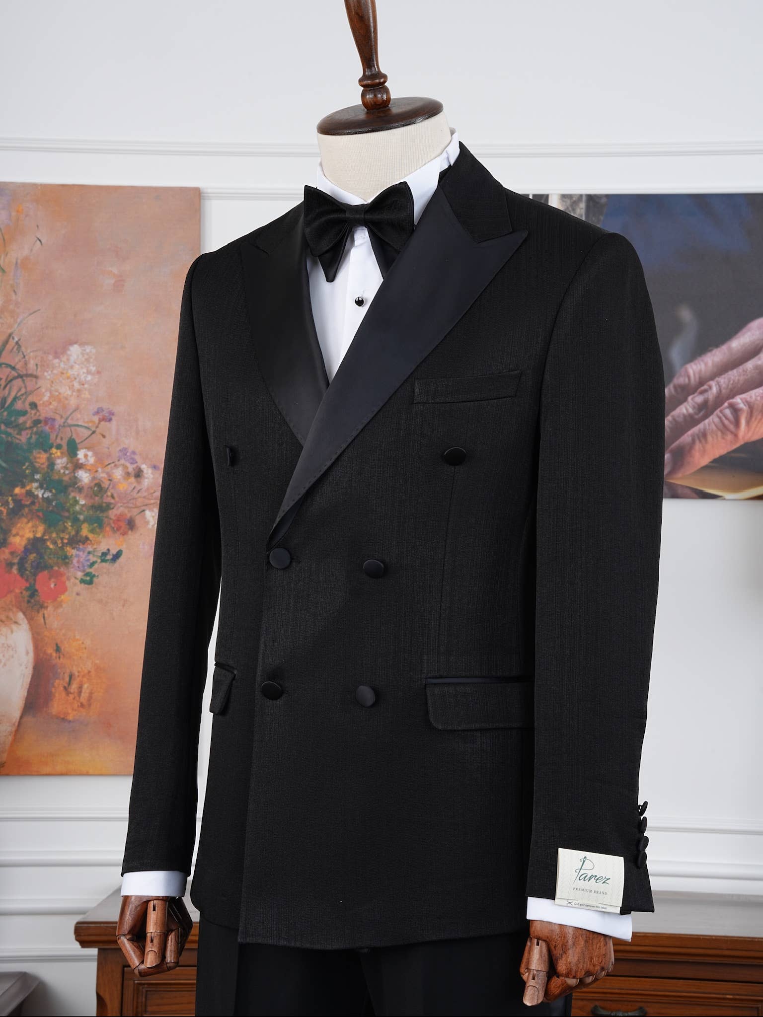 parez suits - Wholesale Tuxedo Set - Men's - The Eclipse Luxury Limited Edition black Velvet Tuxedo 8