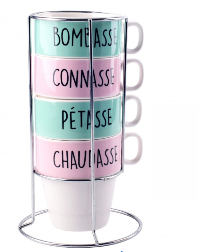 Les Vilaines Filles - Wholesale Coffee/Tea Cup - Set of 4 cups with stand1