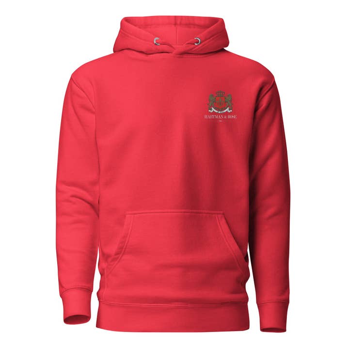 H&R Signature Unisex Hoodie in Rood voor wholesale door Hartman & Rose