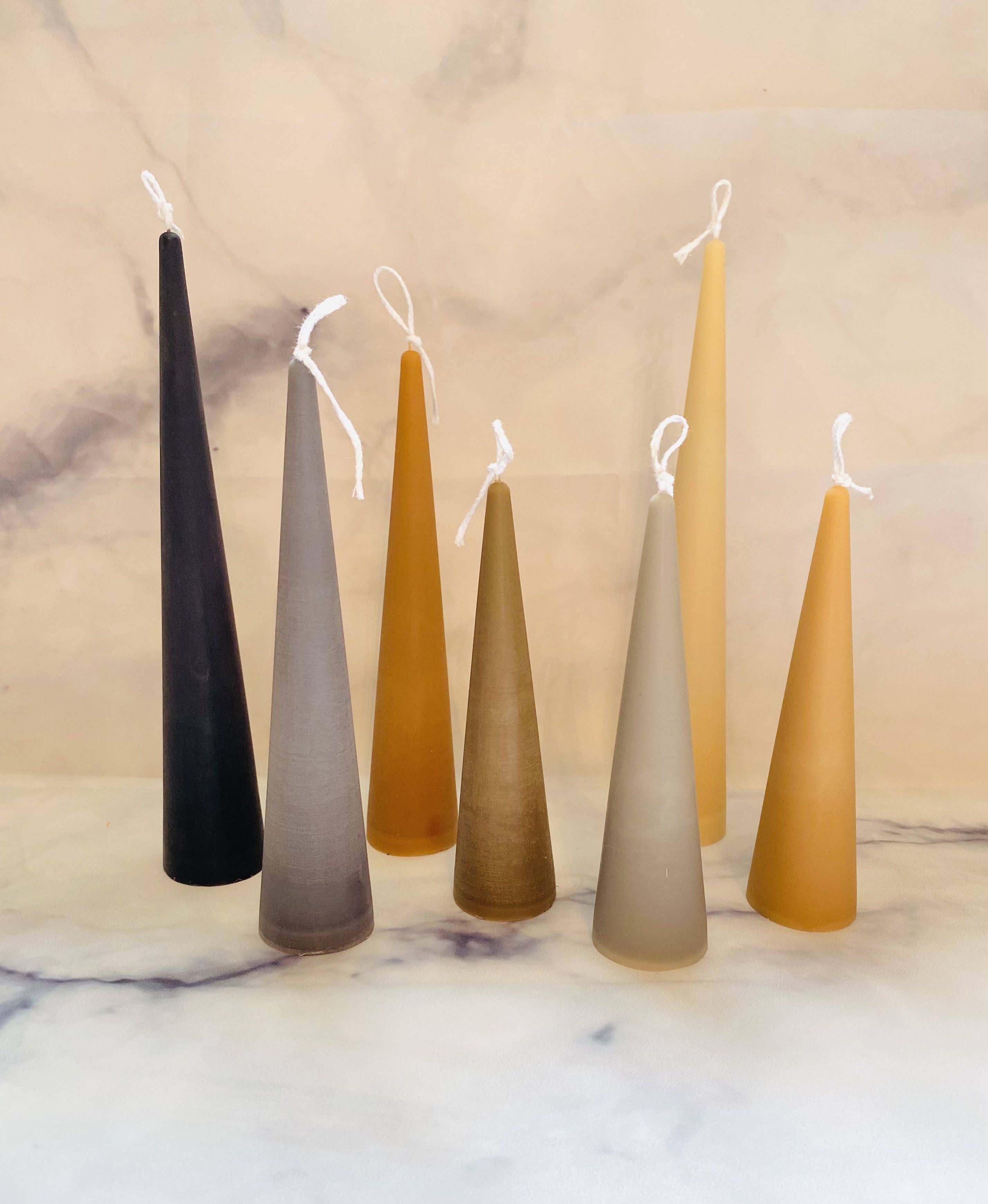 Maple + Love - Wholesale Tapered Candle/Candlestick - Neutrals Slim Cone Taper Beeswax Candle10