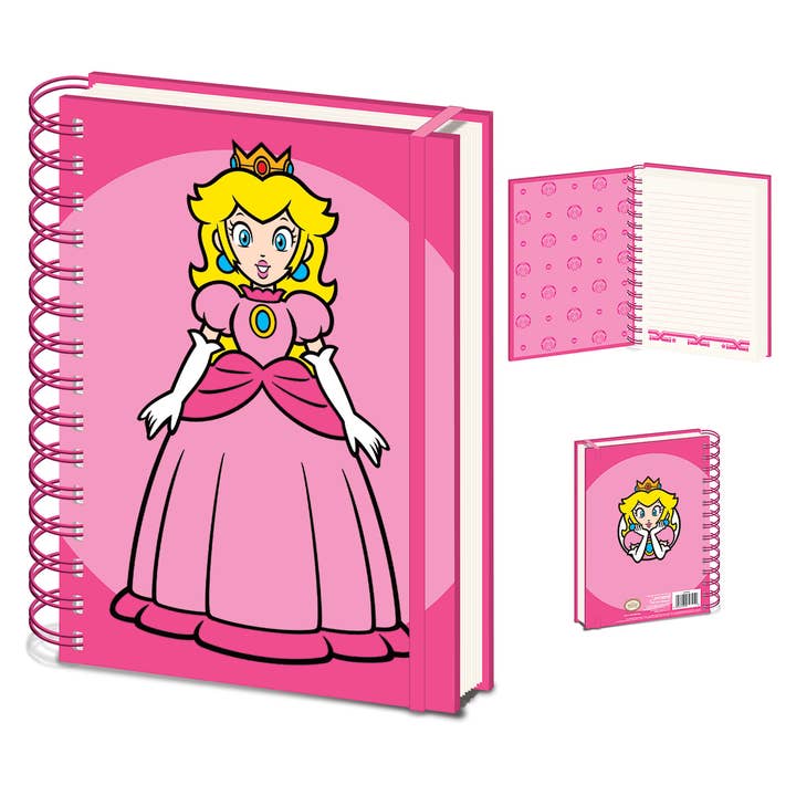 Super Mario (Princess Peach) A5 Wiro Notebook for wholesale by Pyramid International