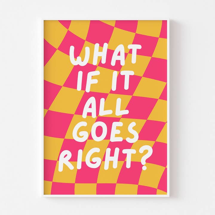 Et si tout se passe bien ? Imprimé damier génial pour la vente par Mother & Sun Studio