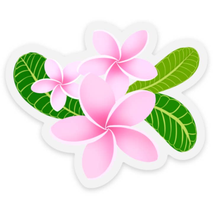 Plumeria Clear Sticker, 2.5x2 in. for wholesale by Maggie Kristine