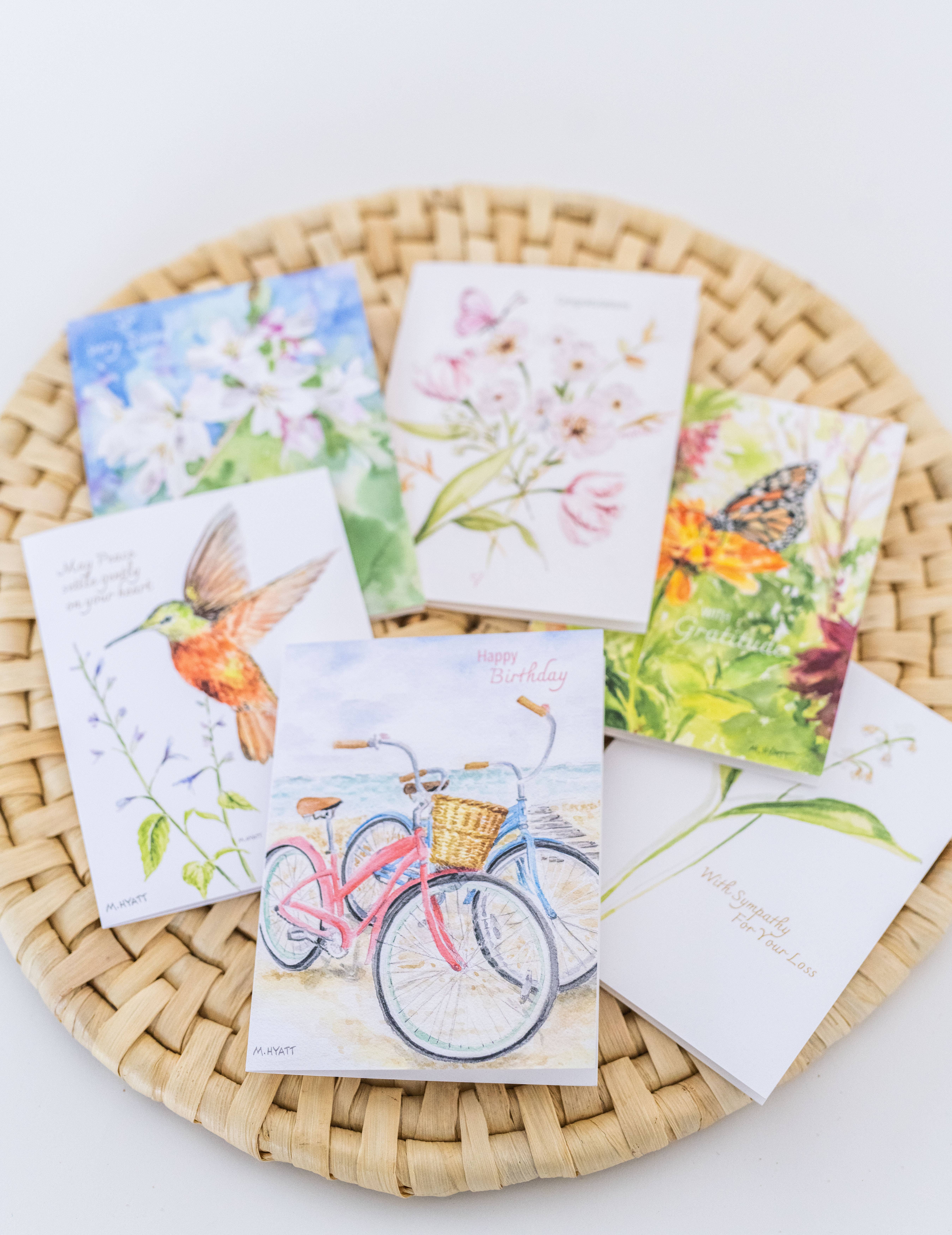 Melissa Hyatt - Wholesale Sympathy Card - "Hummingbird Feeding" Watercolor Sympathy Greeting Card2