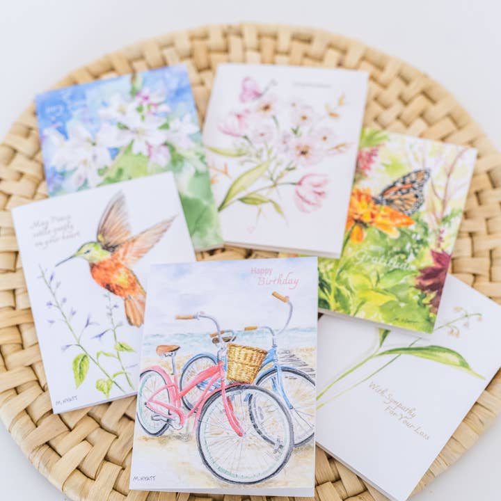 Melissa Hyatt - Wholesale Sympathy Card - "Hummingbird Feeding" Watercolor Sympathy Greeting Card2