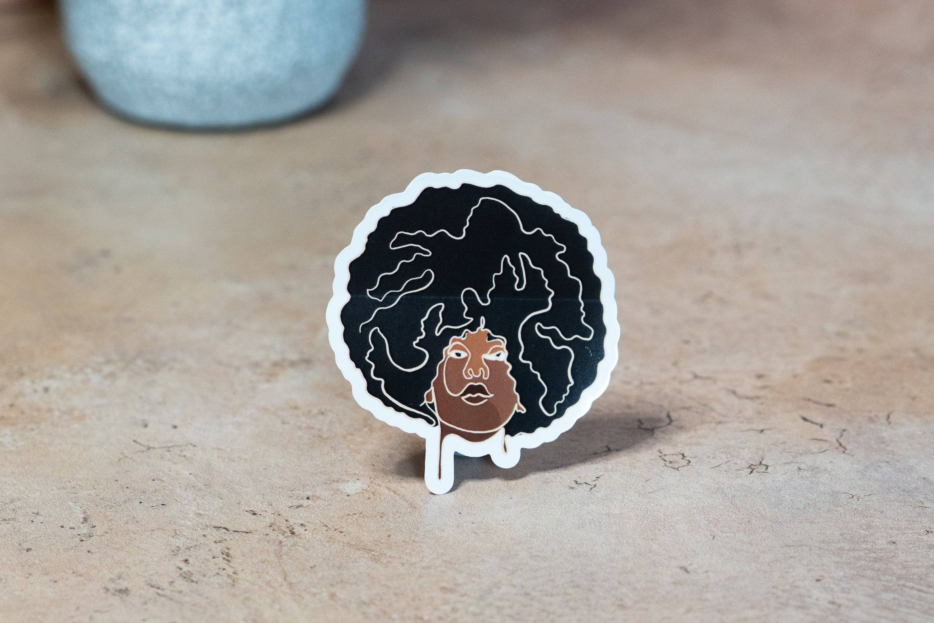 Pounded Yam Productions – Adesivo por atacado – Autocolantes de Linha Única Mulheres Negras: Afro2