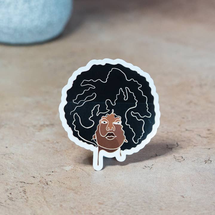 Pounded Yam Productions – Adesivo por atacado – Autocolantes de Linha Única Mulheres Negras: Afro2